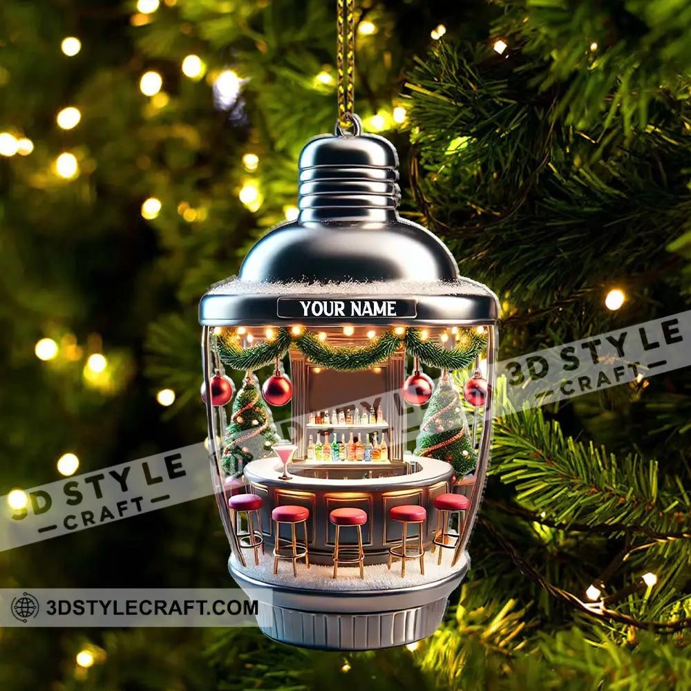 Custom Name Bartender Ornament Barista Christmas Decoration