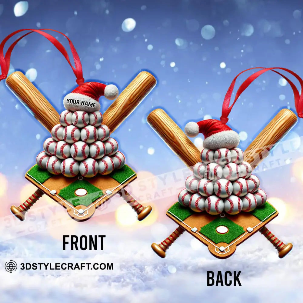 Custom Name Baseball Ornament Lover Christmas Gift