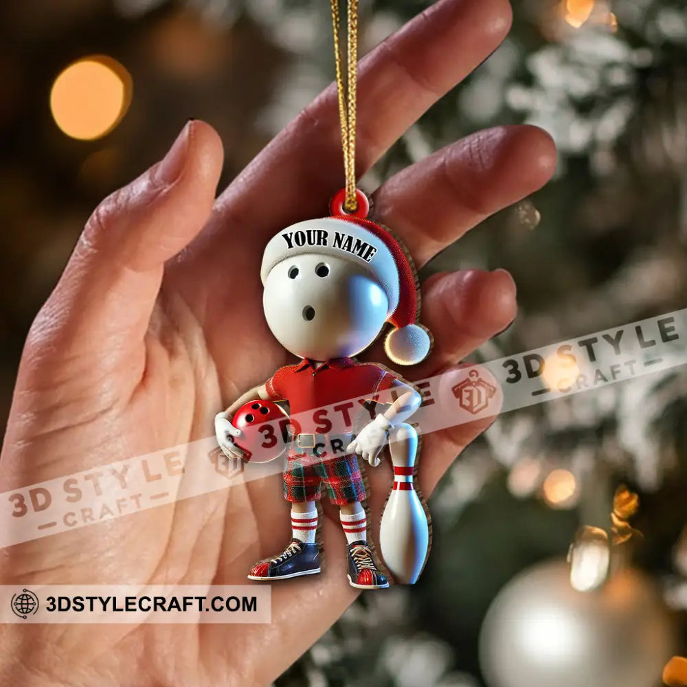 Custom Name Bowling Ornament Christmas Gift