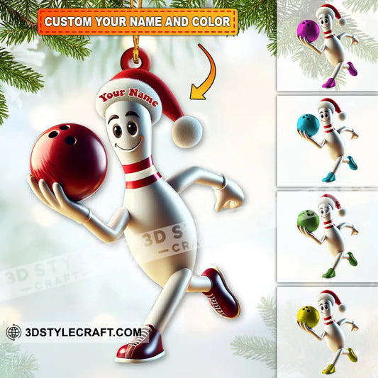 Custom Name Bowling Ornament Lover Christmas Gift