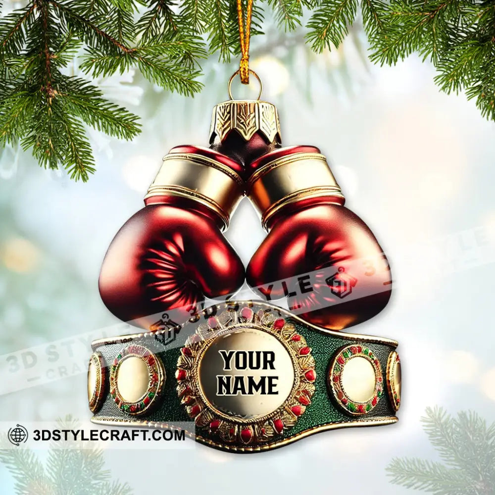 Custom Name Boxing Champion Ornament Lover Christmas Gift 3.54’’ / 1