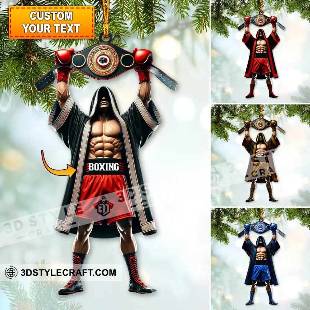 Custom Name Boxing Champion Ornament Lover Christmas Gift