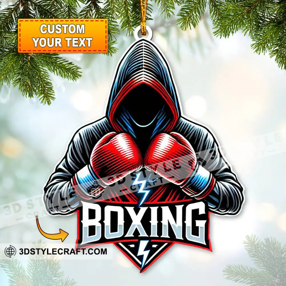 Custom Name Boxing Ornament Christmas Gift For Lover 3.54’’ / 1