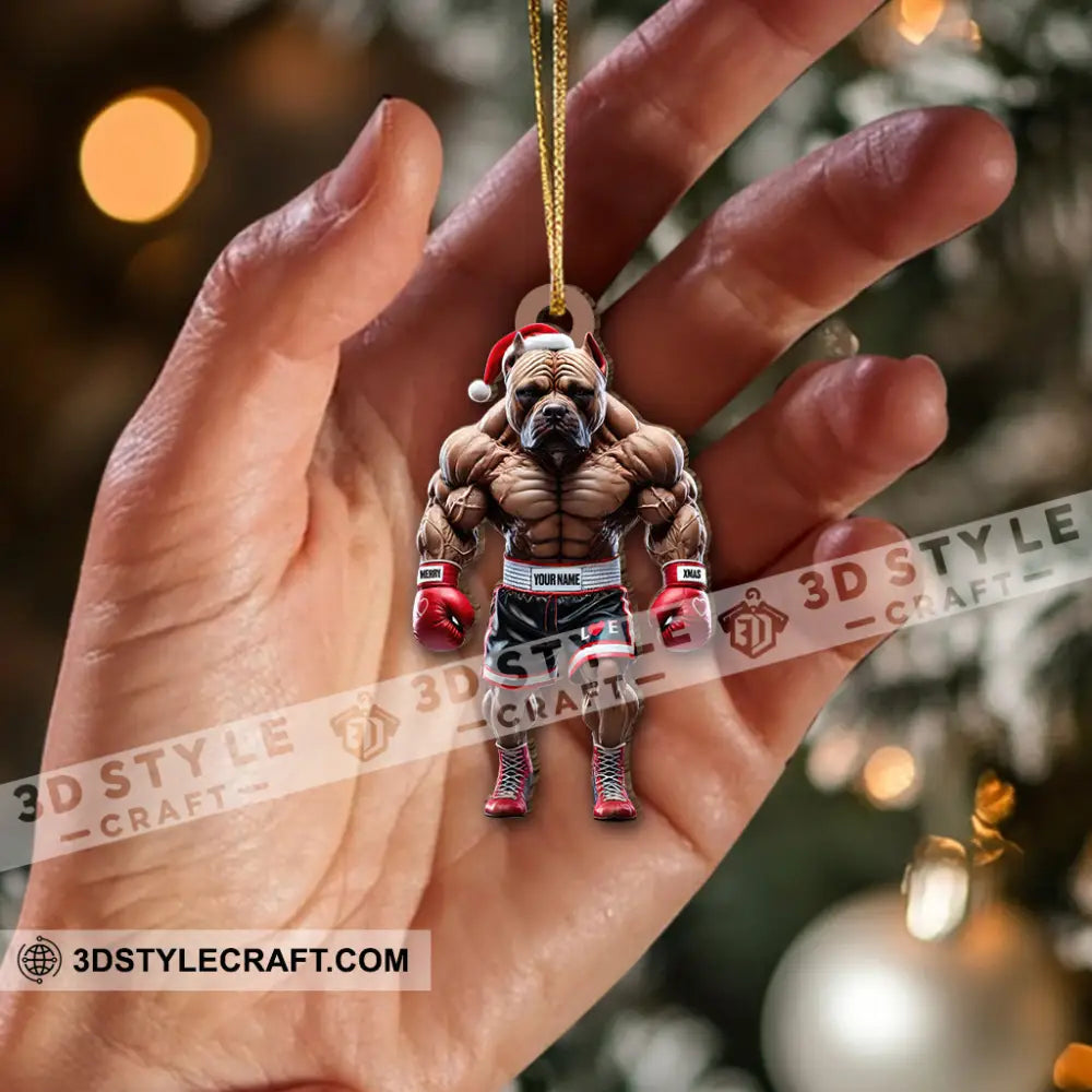 Custom Name Boxing Ornament Christmas Gift For Lover