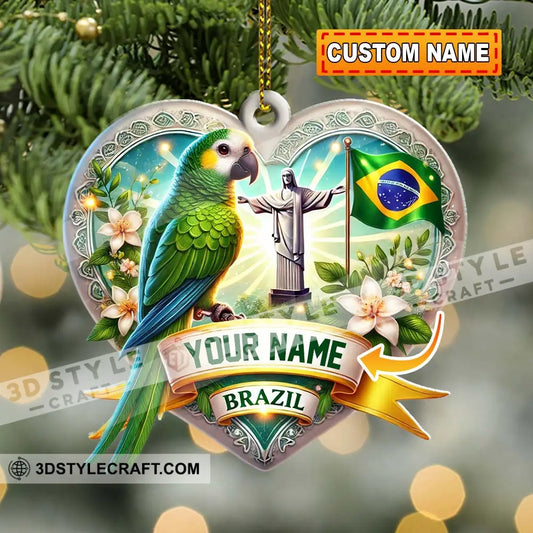 Custom Name Brazil Ornament Christmas Gift For Lover