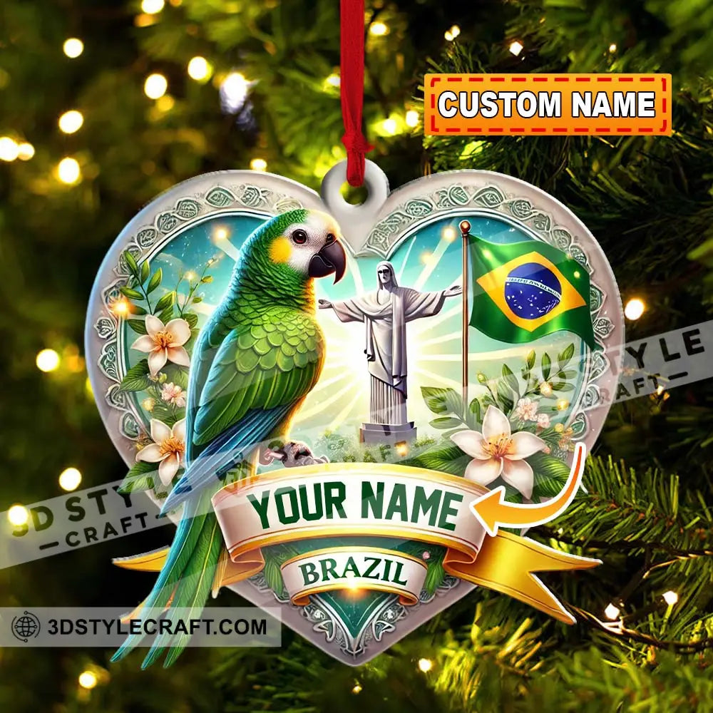 Custom Name Brazil Ornament Christmas Gift For Lover