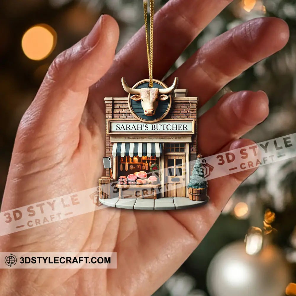 Custom Name Butcher Store Ornament Christmas Decoration