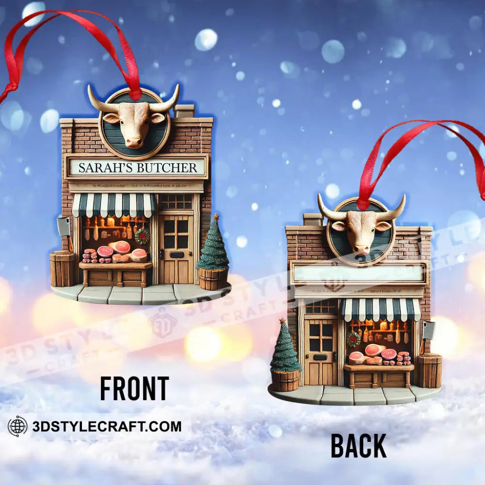 Custom Name Butcher Store Ornament Christmas Decoration