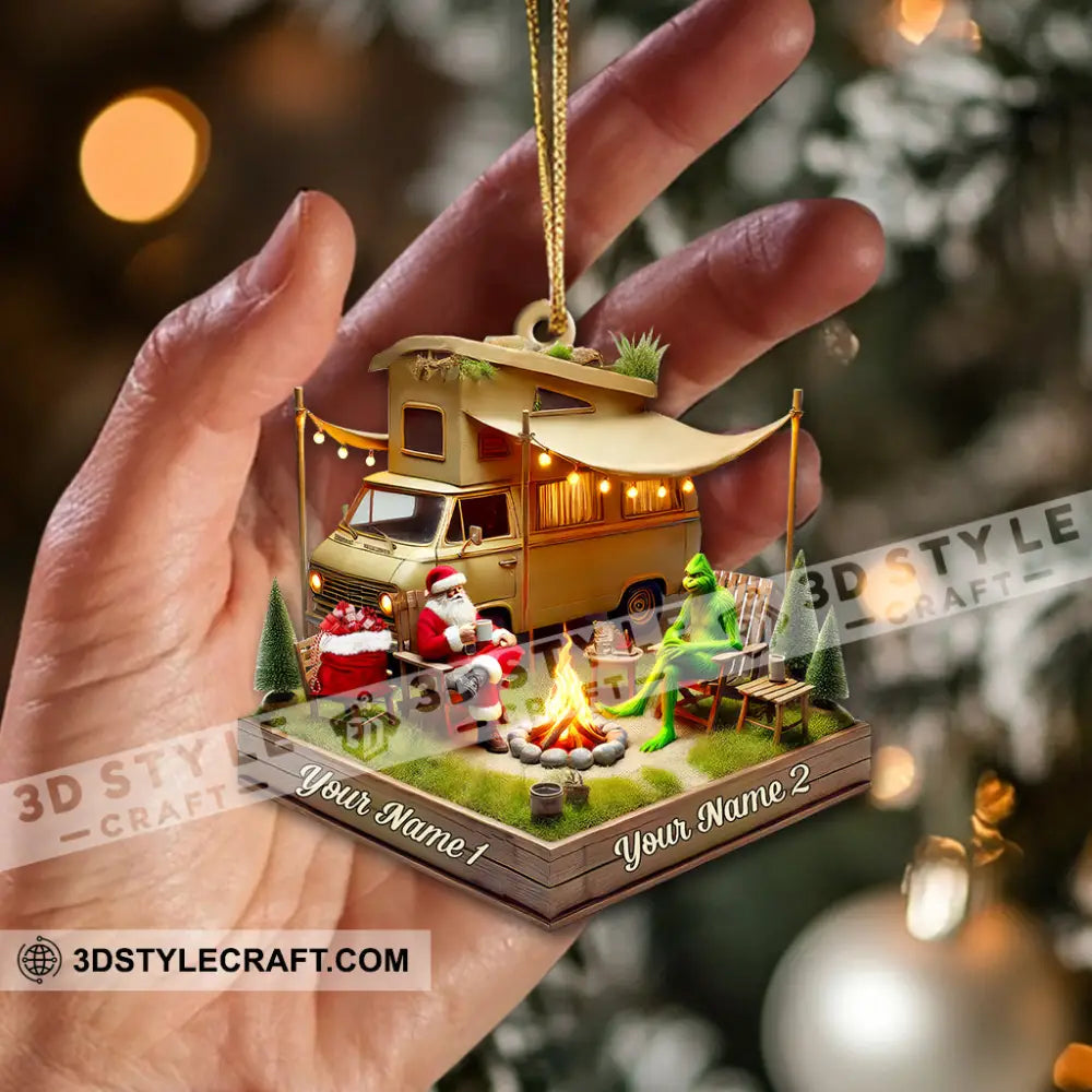 Custom Name Camping Christmas Ornament Gift