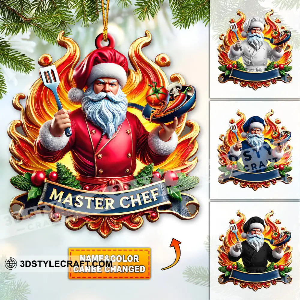 Custom Name Chef Ornament Christmas Gift For Cooking Lover