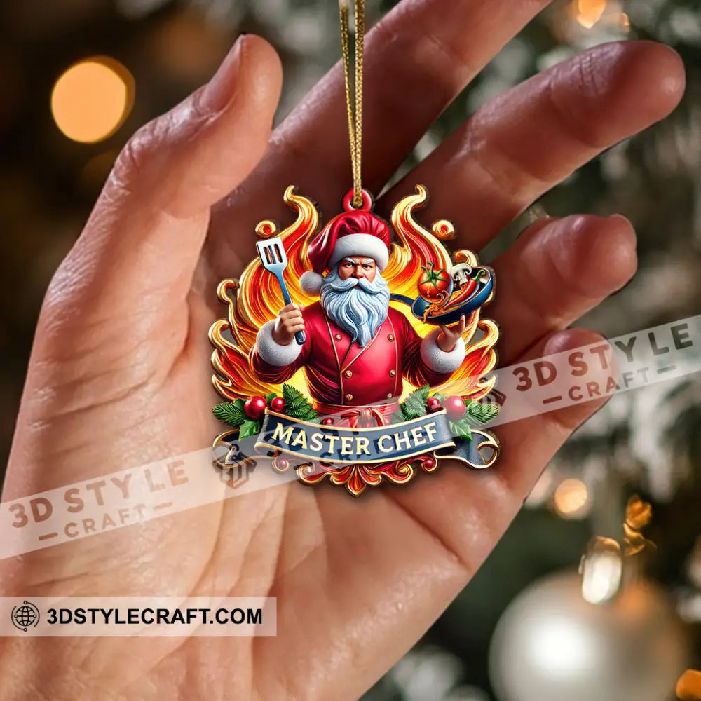 Custom Name Chef Ornament Christmas Gift For Cooking Lover