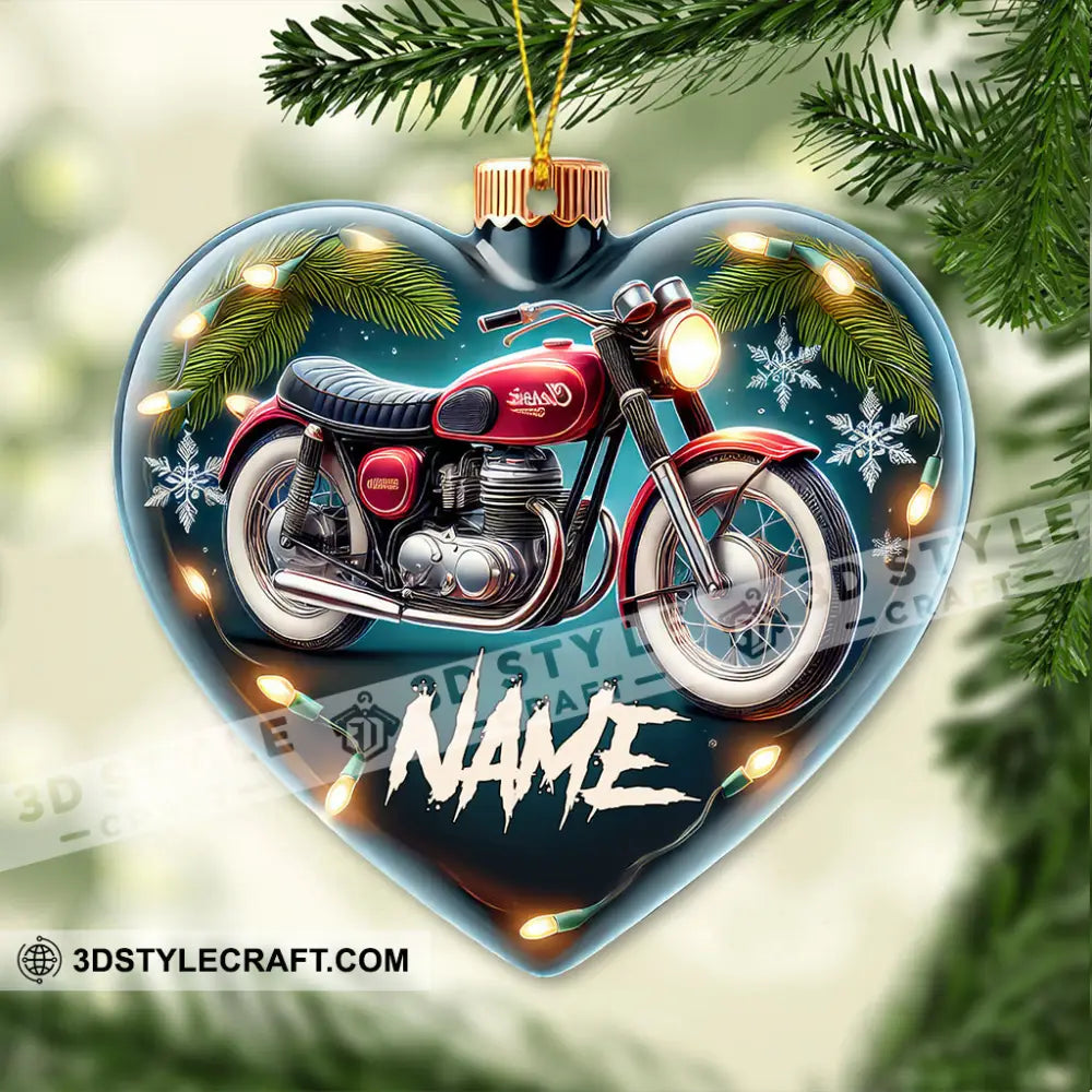 Custom Name Classic Bike Ornament Christmas Gift For Lover 3.54’’ / 1