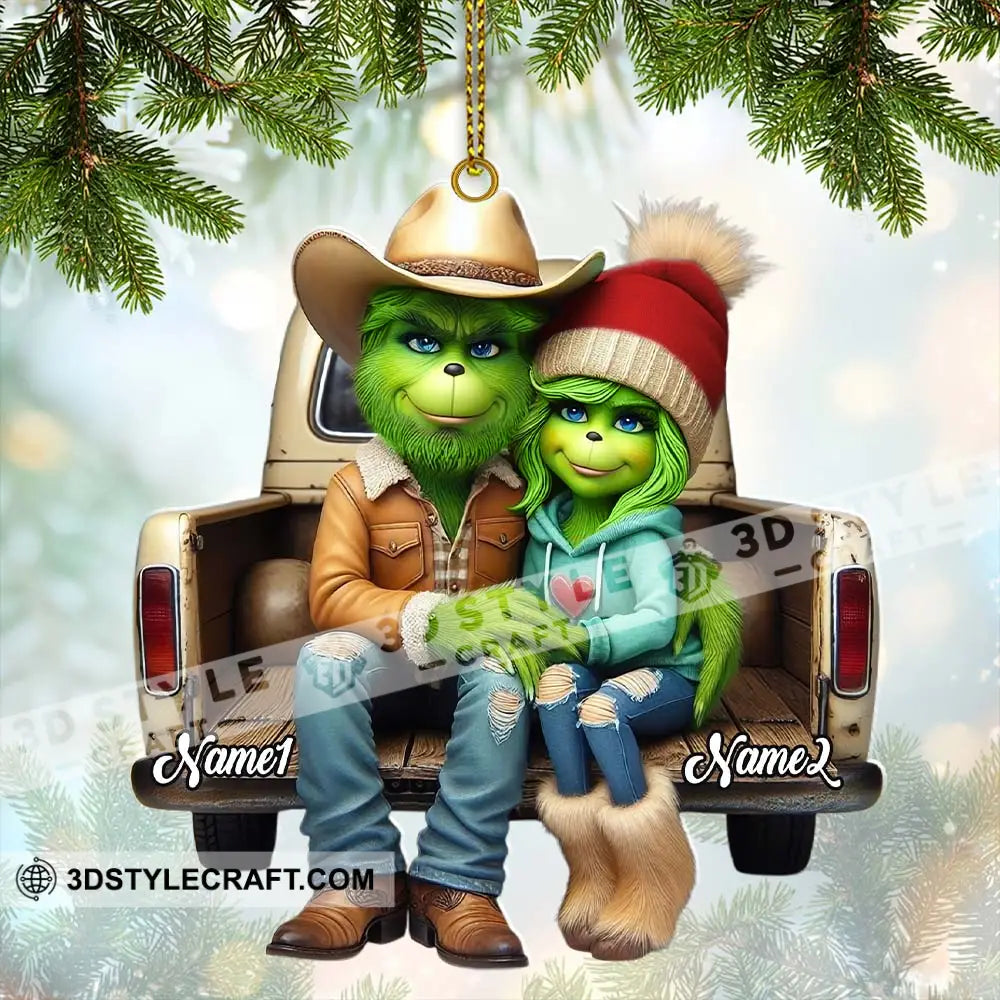 Custom Name Couple Christmas Ornament Lover Gift 3.54’’ / 1