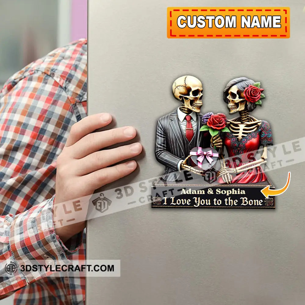 Custom Name Couple Fridge Magnet Gift For Lover