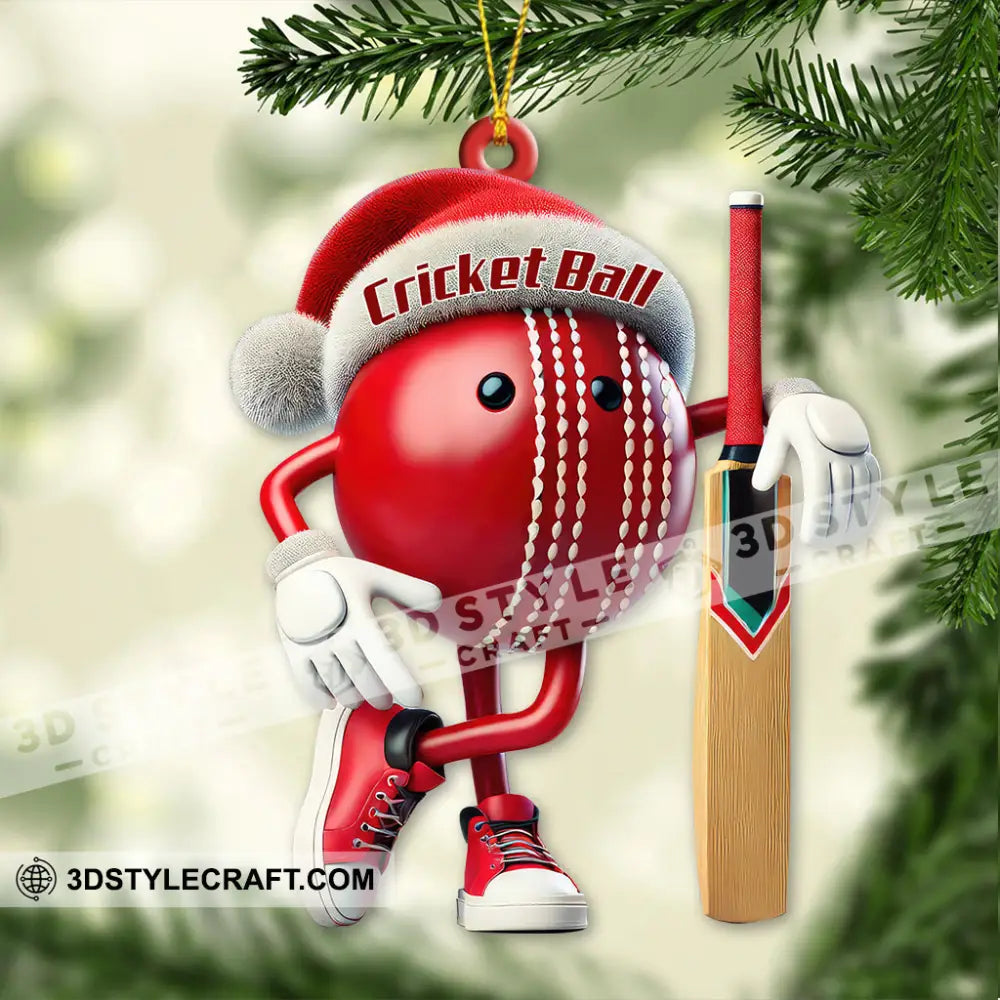 Custom Name Cricket Ball Ornament Lover Christmas Gift 3.54’’ / 1