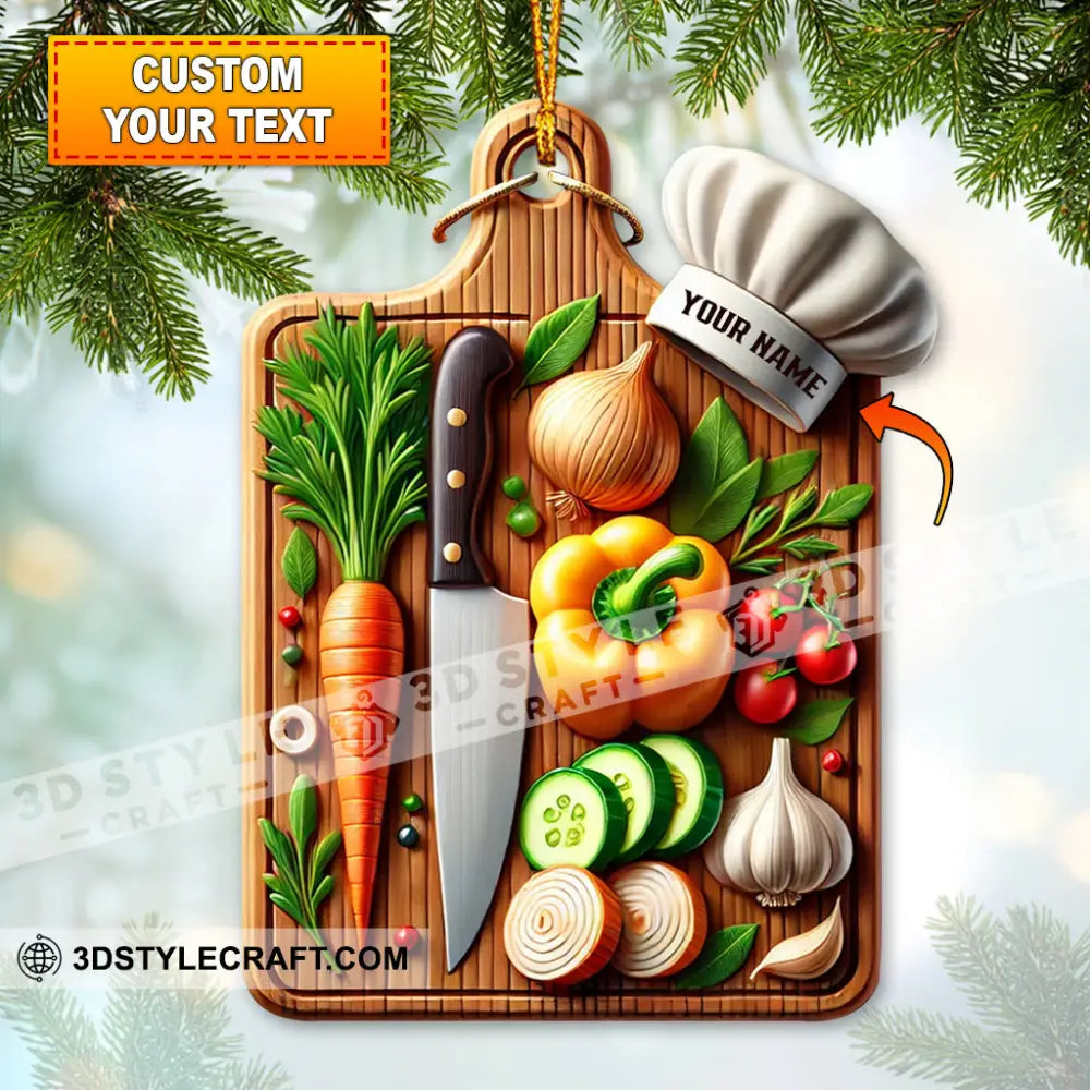 Custom Name Cutting Board Ornament