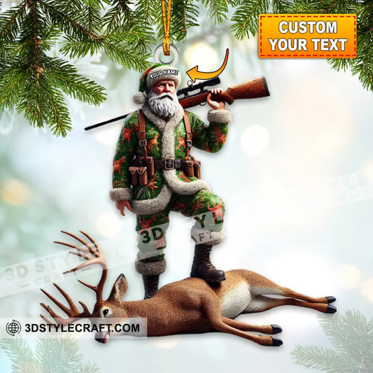 Custom Name Deer Hunting Ornament Hunter Christmas Gift