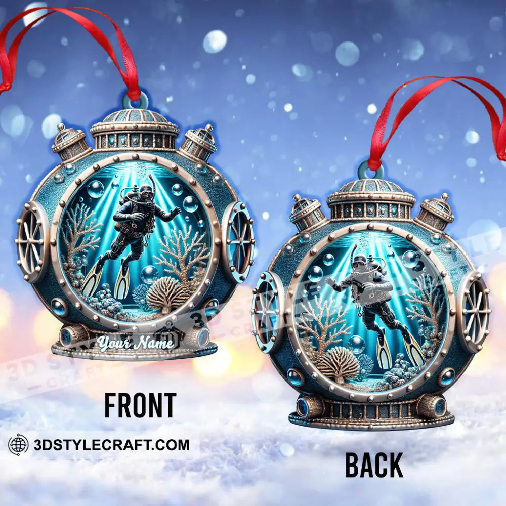 Custom Name Diving Ornament Christmas Gift For Lover