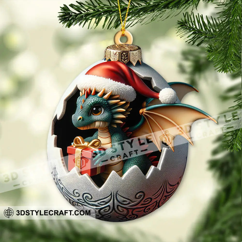 Custom Name Dragon Ornament Christmas Gift For Lover 3.54’’ / 1