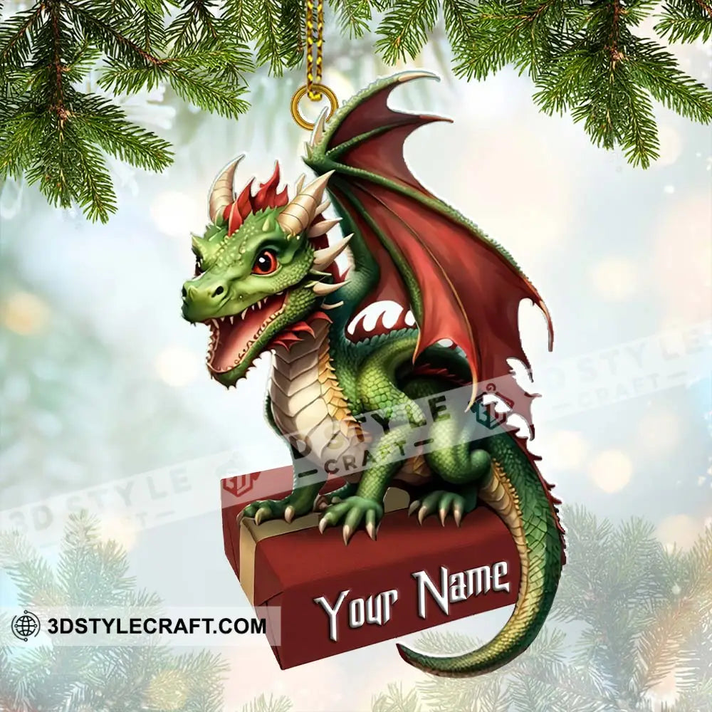 Custom Name Dragon Ornament Christmas Gift For Lover 3.54’’ / 1