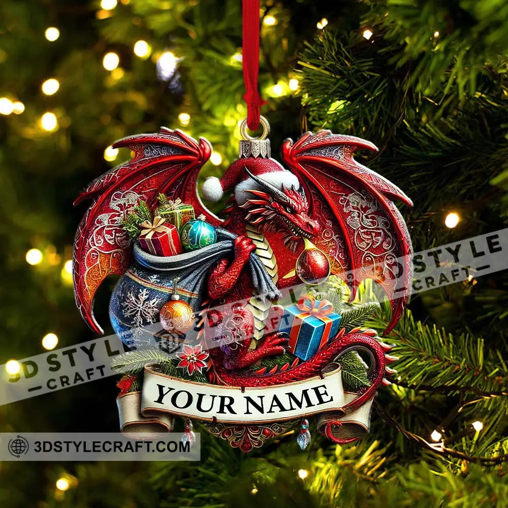 Custom Name Dragon Ornament Christmas Gift For Lover