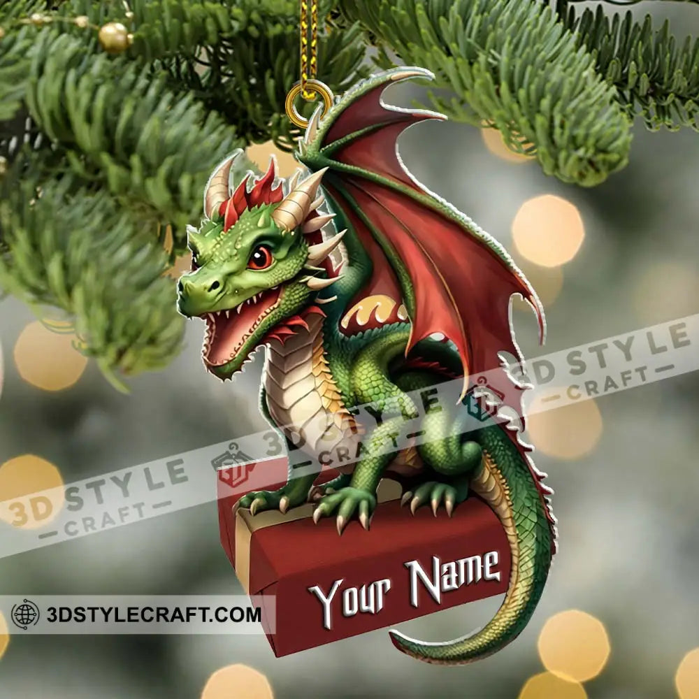 Custom Name Dragon Ornament Christmas Gift For Lover