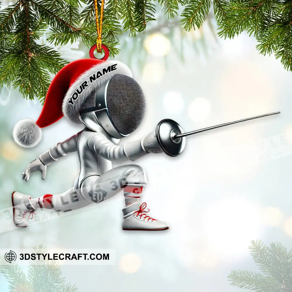 Custom Name Fencing Ornament Lover Christmas Gift