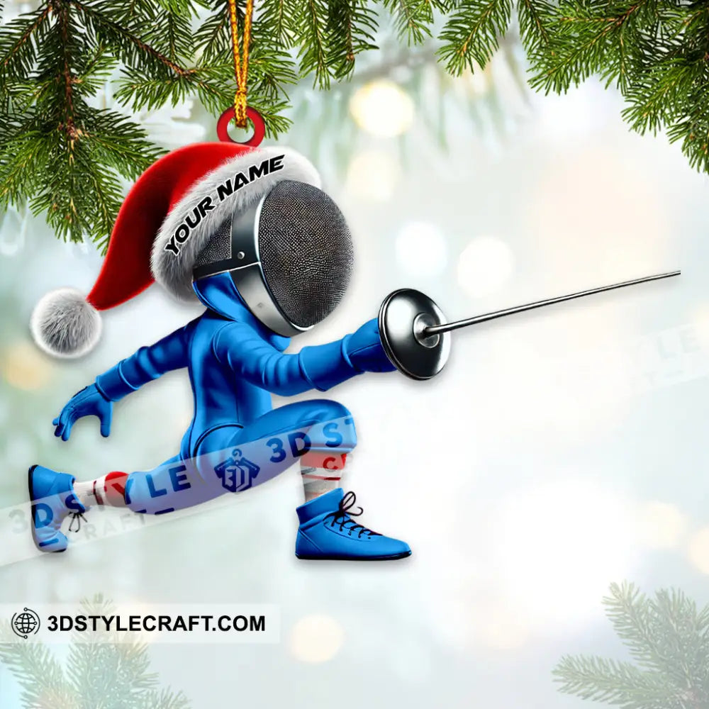 Custom Name Fencing Ornament Lover Christmas Gift