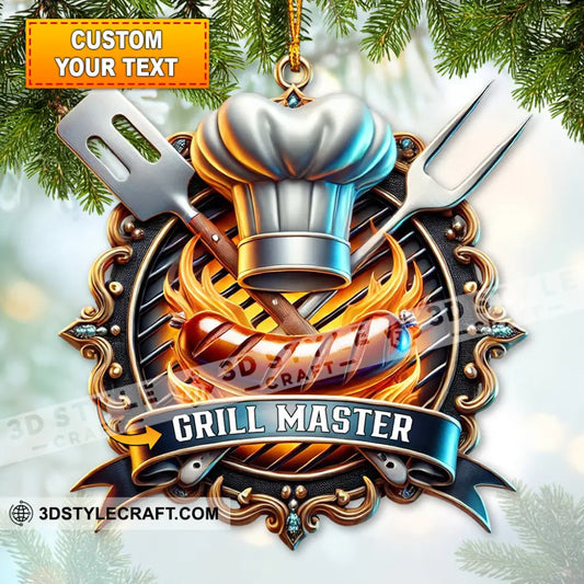 Custom Name Grill Master Ornament Christmas Gift For