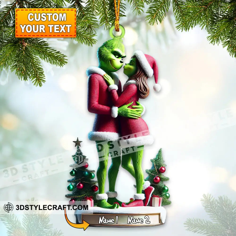 Custom Name Grinch Couple Ornament Lover Christmas Gift