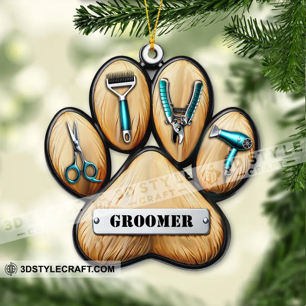 Custom Name Groomer Ornament Christmas Gift For Lover 3.54’’ / 1