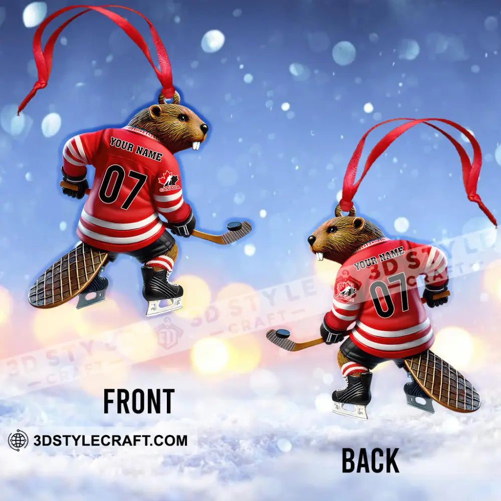 Custom Name Hockey Ornament Christmas Gift For Lover