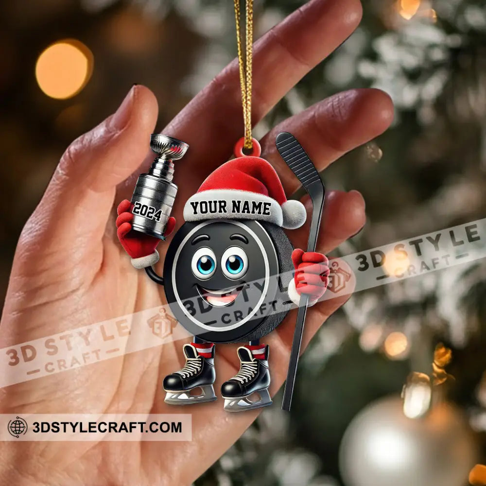 Custom Name Hockey Ornament Lover Christmas Gift