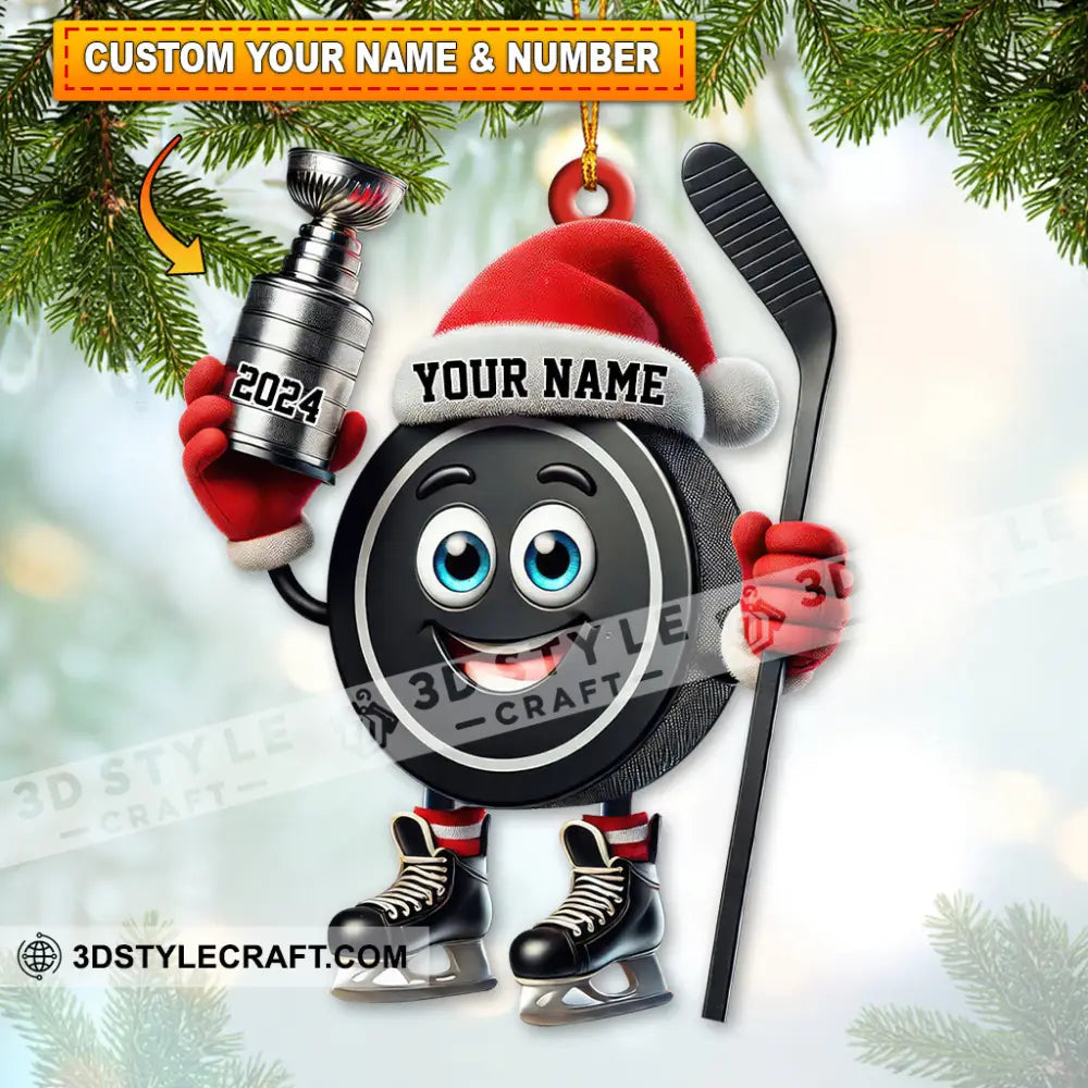 Custom Name Hockey Ornament Lover Christmas Gift