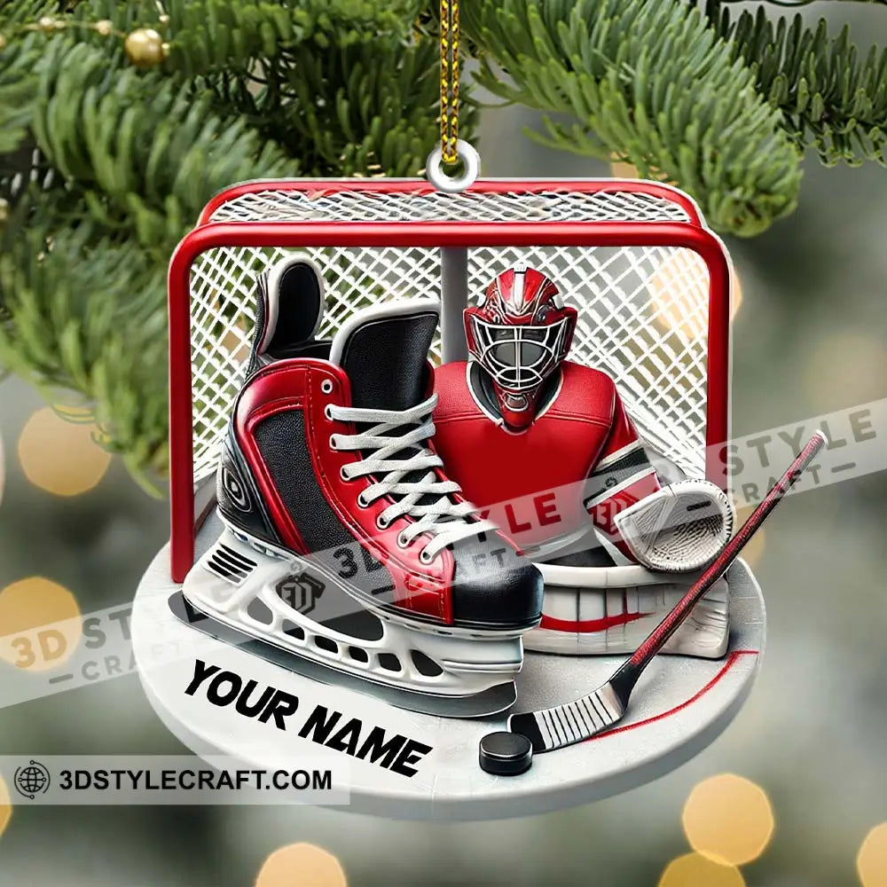 Custom Name Ice Hockey Ornament Christmas Gift Decoration