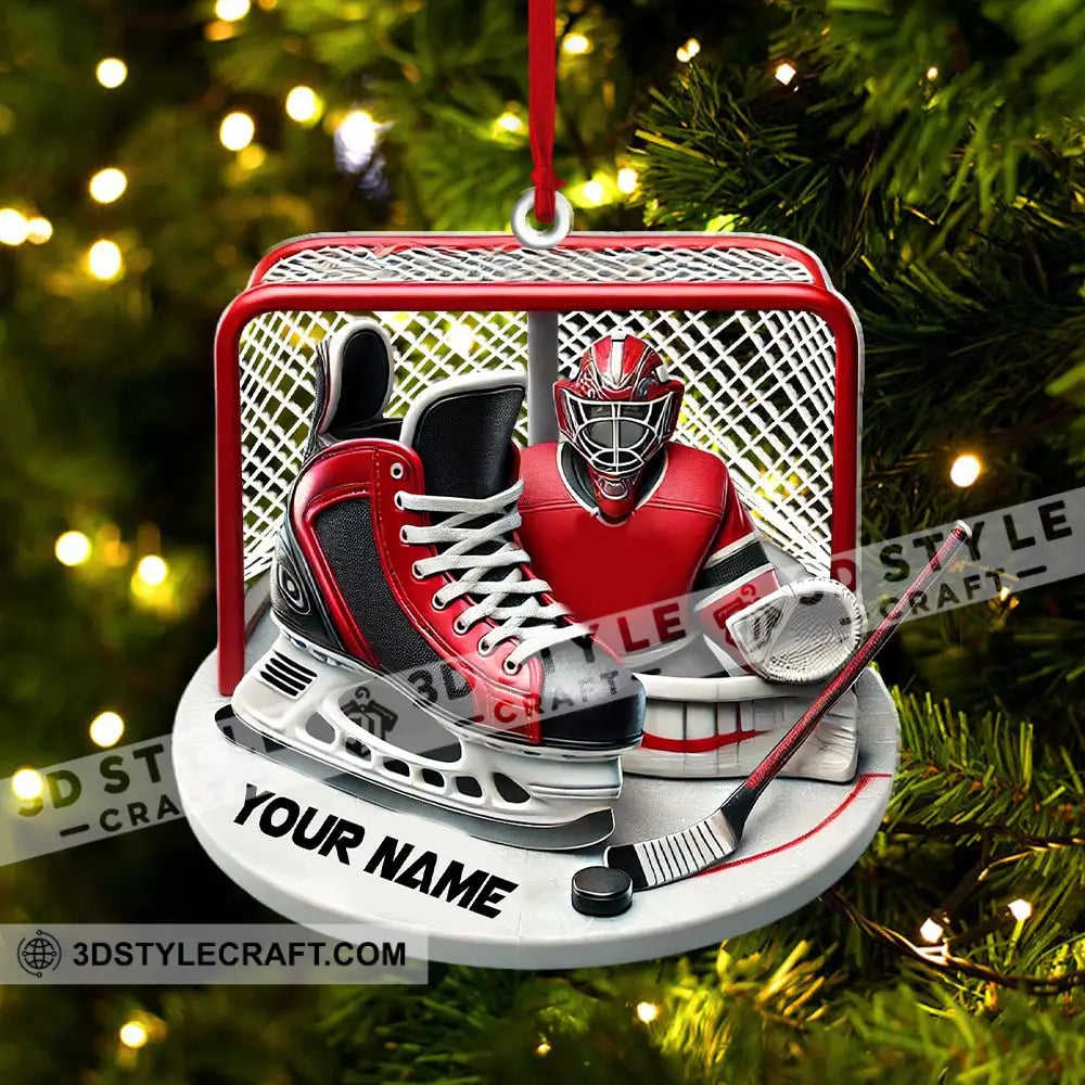 Custom Name Ice Hockey Ornament Christmas Gift Decoration