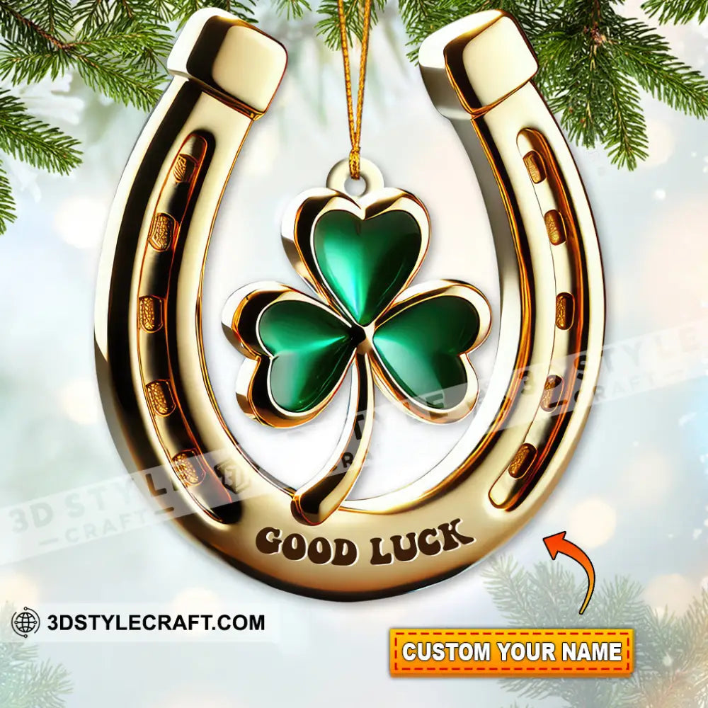 Custom Name Ireland Lucky Flower Ornament Lover Christmas Gift