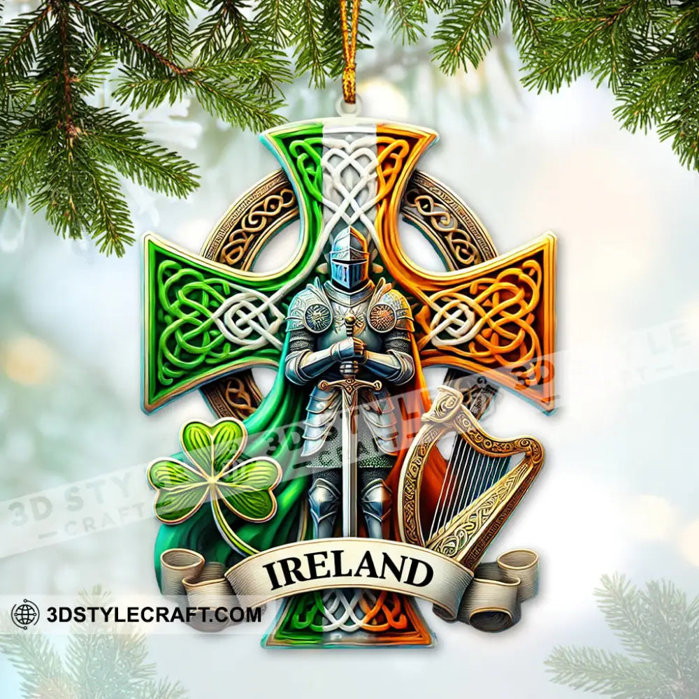 Custom Name Ireland Ornament Christmas Gift For Lover 3.54’’ / 1