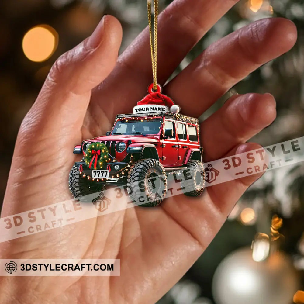 Custom Name Jeep Ornament Christmas Gift For Lover