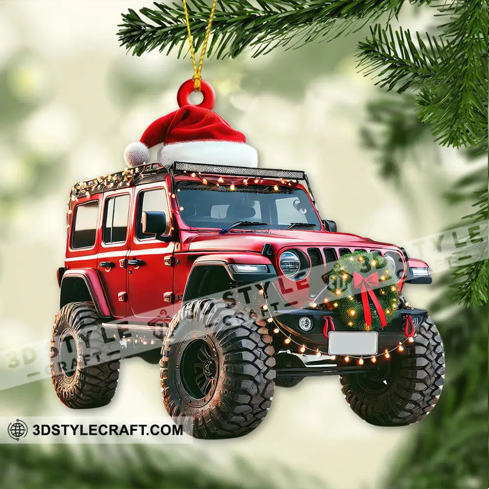 Custom Name Jeep Ornament Christmas Gift For Lover 3.54’’ / 1