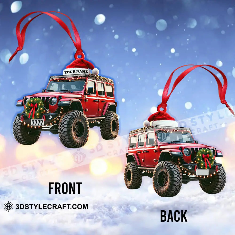 Custom Name Jeep Ornament Christmas Gift For Lover