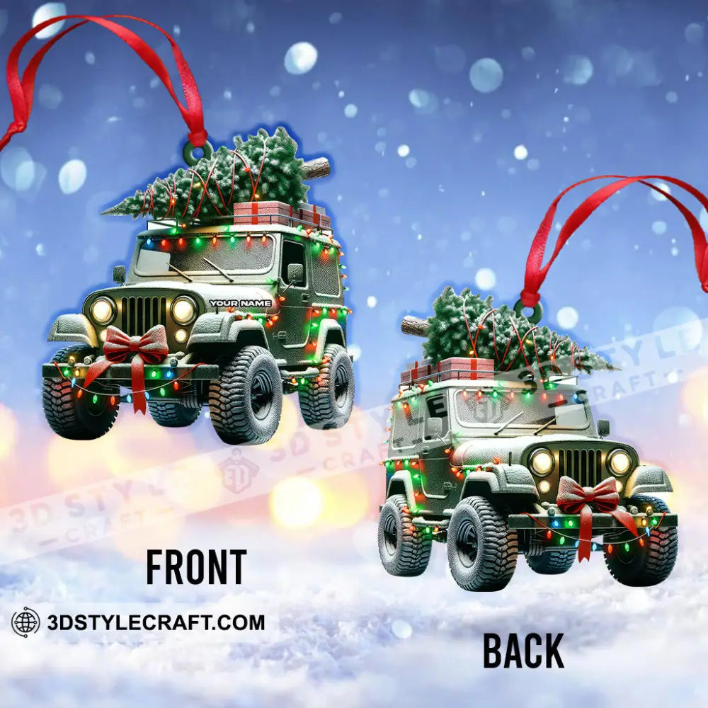 Custom Name Jeep Ornament Christmas Gift For Lover