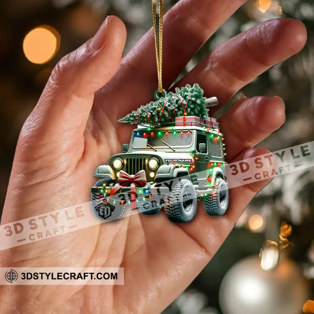 Custom Name Jeep Ornament Christmas Gift For Lover