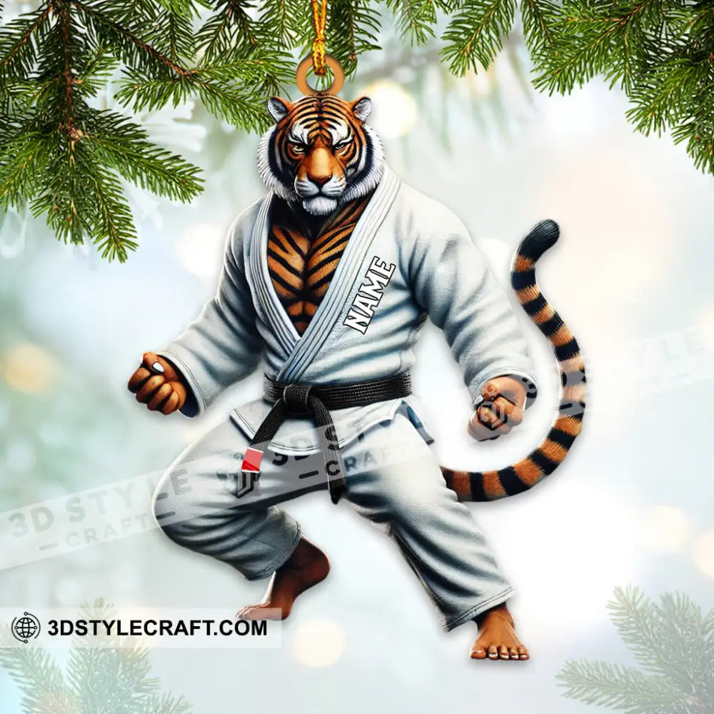 Custom Name Jiu Jutsu Tiger Ornament Christmas Gift 3.54’’ / 1