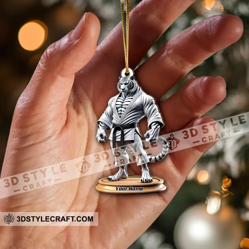 Custom Name Karate Christmas Ornament Gift For Lover