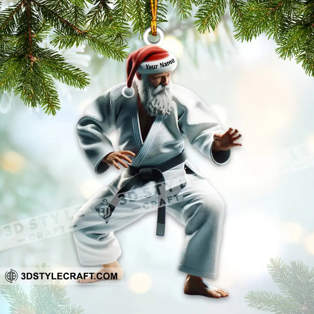 Custom Name Judo Gi Christmas Ornament Gift