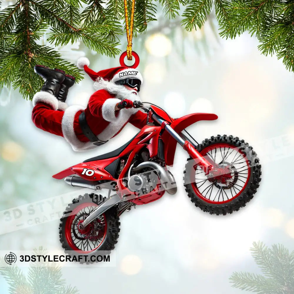 Custom Name Motocross Ornament Lover Christmas Gift 3.54’’ / 1