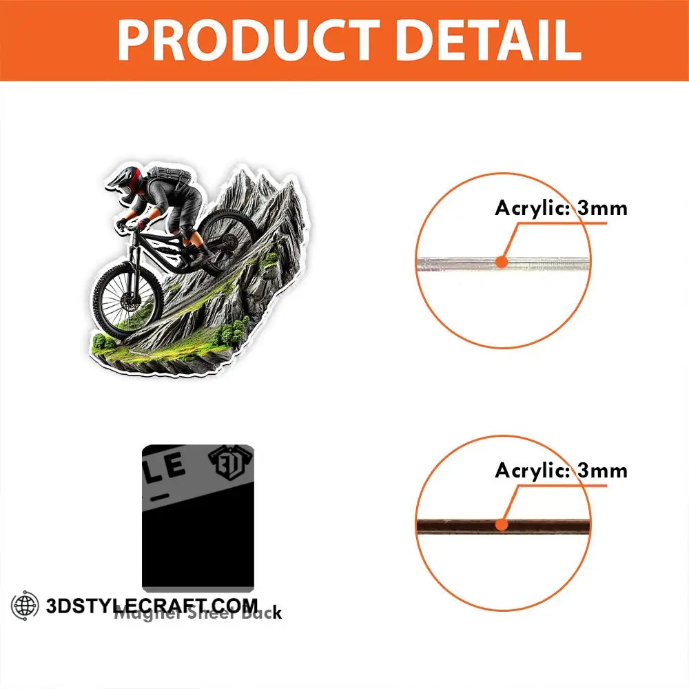 Custom Name Mountain Bike Fridge Magnet Gift For Lover
