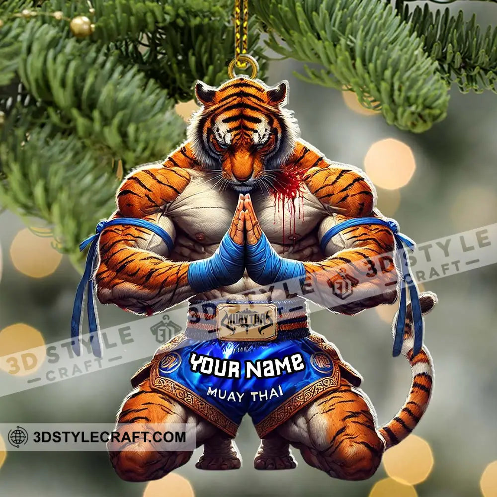 Custom Name Muay Thai Ornament Christmas Gift For Lover