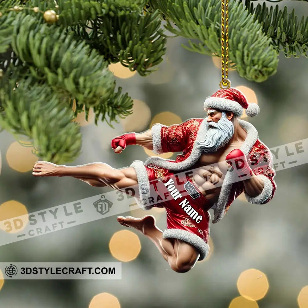 Custom Name Muay Thai Ornament Christmas Gift For Lover